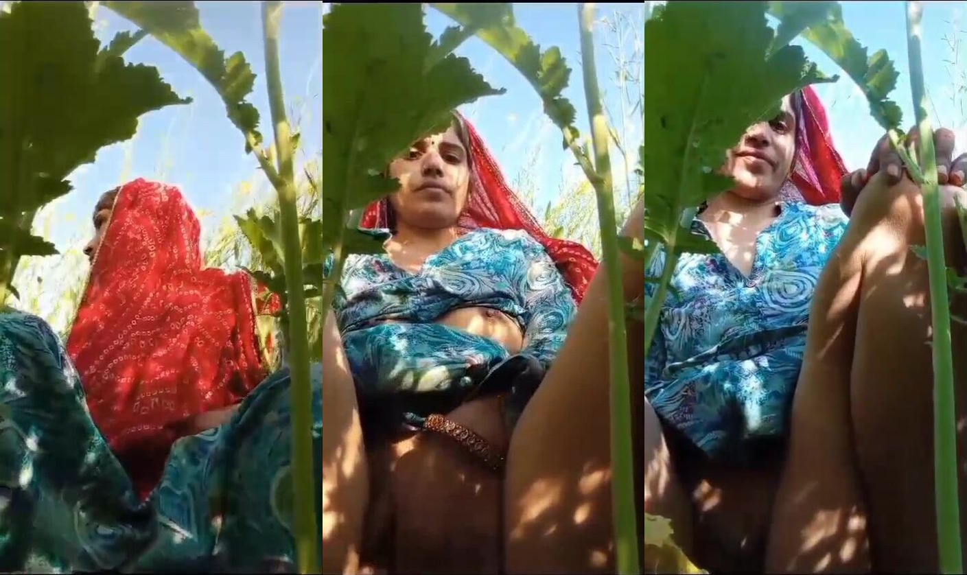Sarso ke khet me chut dikha ke peshab karti bhabhi ka mms