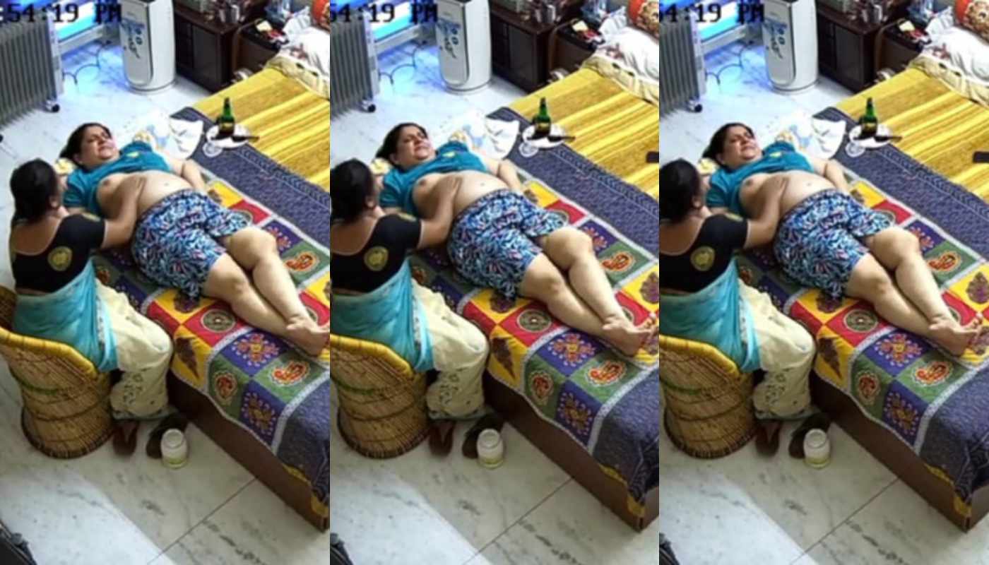 Desi Milf Massaging With Maid Her Body Sitting By-Side Her Daughter Changing Dress CCTV Cam Video's